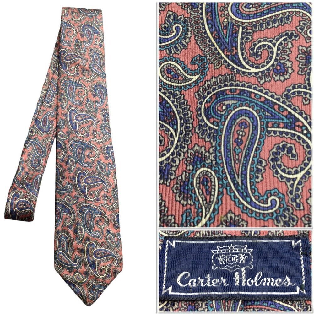Vintage Carter Holmes Italian Silk Paisley Necktie